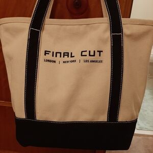 EUC BLACK N WHITE CANVAS TOTE